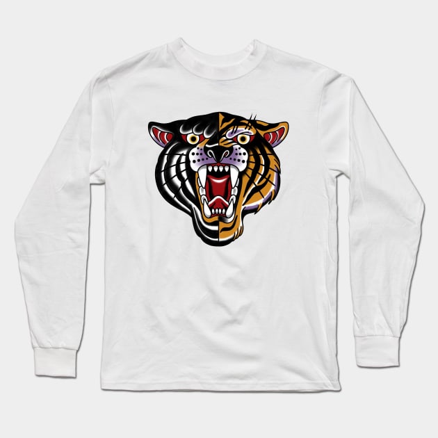 Traditional panther/tiger Long Sleeve T-Shirt by NicoleHarvey